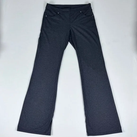 Athleta Bettona Classic Bootcut Yoga Pants Charcoal Gray Stretch Medium Tall MT - Picture 2 of 10